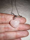 Rose Quartz Heart Pendant Necklace | Natural Pink Crystal Heart | Love Stone Jewellery | #160