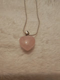 Rose Quartz Heart Pendant Necklace | Natural Pink Crystal Heart | Love Stone Jewellery | #160