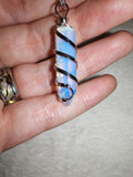 Opalite Wrapped Point Pendant Necklace | Opalite Crystal Hexagonal Point | Wire Wrapped Gemstone | #161