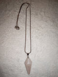 Rose Quartz Double Terminated Hexagonal Point Pendant Necklace Crystal Healing Gift #164