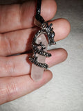 Rose Quartz Dragon Wrapped Double Terminated Point Pendant Necklace Crystal Healing Gift #165