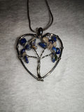 Sodalite Heart Tree of Life Pendant Necklace Natural Gemstone Crystal Gift #166