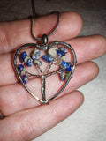Sodalite Heart Tree of Life Pendant Necklace Natural Gemstone Crystal Gift #166