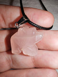 Rose Quartz Bear Pendant Necklace Natural Crystal Gemstone Animal Gift #167