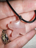 Rose Quartz Bear Pendant Necklace Natural Crystal Gemstone Animal Gift #167
