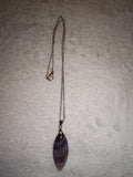 Chevron Amethyst Marquise Pendant Necklace Natural Gemstone Crystal Healing Gift #168