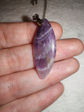 Chevron Amethyst Marquise Pendant Necklace Natural Gemstone Crystal Healing Gift #168