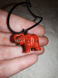Red Jasper Elephant Pendant Necklace Natural Gemstone Crystal Healing Animal Gift #169