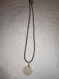 White Jade Flower Pendant Necklace Hand Carved Natural Gemstone Crystal Gift #174