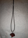 Red Jasper Bear Pendant Necklace Hand Carved Natural Gemstone Crystal Gift #175