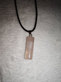 Rose Quartz Bar Pendant Necklace Natural Crystal Pink Gemstone Gift #177