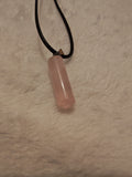 Rose Quartz Bar Pendant Necklace Natural Crystal Pink Gemstone Gift #177