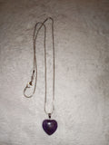 Amethyst Heart Pendant Necklace Natural Gemstone Crystal Gift #179