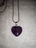 Amethyst Heart Pendant Necklace Natural Gemstone Crystal Gift #179