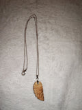Natural Picture Jasper Angel Wing Pendant Necklace Brown Cream Gemstone #181