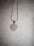 Natural Rose Quartz Heart Pendant Necklace Pink Crystal Love Gemstone #183