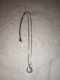 Selenite Round Pendant Necklace | Silver Tone Antler Design | White Crystal Jewellery | #184