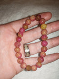 Natural Rhodonite 8mm Gemstone Bead Stretch Bracelet Pink Crystal Jewellery #1