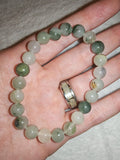 Prehnite with Epidote 8mm Natural Gemstone Bead Stretch Bracelet Crystal #9