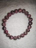 Rhodonite 8mm Natural Gemstone Crystal Stretch Bracelet #12