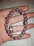 Rhodonite 8mm Natural Gemstone Crystal Stretch Bracelet #12