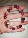 Rose Quartz Lepidolite Pink Coral 8mm Mixed Gemstone Crystal Bracelet #13