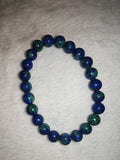 Azurite with Malachite 8mm Natural Gemstone Crystal Stretch Bracelet #14