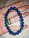 Azurite with Malachite 8mm Natural Gemstone Crystal Stretch Bracelet #14