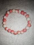 Pink Dragon Vein Agate 8mm Gemstone Bead Stretch Crystal Bracelet #15