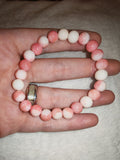Pink Dragon Vein Agate 8mm Gemstone Bead Stretch Crystal Bracelet #15