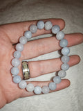 Angelite 8mm Natural Gemstone Round Bead Stretch Bracelet Blue Crystal #17
