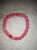 Pink Jade Quartzite Crystal Beaded Bracelet 8mm Vibrant Berry Stretch Jewellery #18