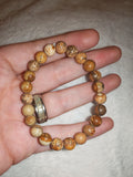 Picture Jasper 8mm Natural Gemstone Round Bead Stretch Bracelet #19