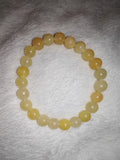 Yellow Calcite 8mm Natural Gemstone Round Bead Stretch Bracelet #22