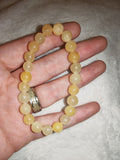 Yellow Calcite 8mm Natural Gemstone Round Bead Stretch Bracelet #22