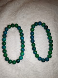 Chrysocolla 8mm Natural Gemstone Round Bead Stretch Bracelet #23