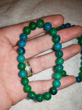 Chrysocolla 8mm Natural Gemstone Round Bead Stretch Bracelet #23