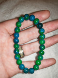 Chrysocolla 8mm Natural Gemstone Round Bead Stretch Bracelet #23