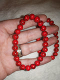 Red Howlite Crystal Bracelet 8mm Dyed Gemstone Beaded Stretch Gift #26