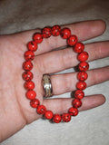 Red Howlite Crystal Bracelet 8mm Dyed Gemstone Beaded Stretch Gift #26