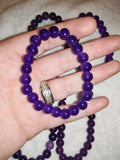 Purple Agate Crystal Bracelet 8mm Dyed Natural Gemstone Stretch Gift #28