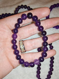 Amethyst Crystal Bracelet 8mm Natural Purple Gemstone Beaded Stretch #76