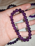 Purple Agate Crystal Bracelet 8mm Dyed Natural Gemstone Stretch Gift #28