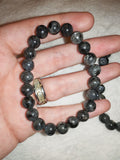 Natural Larvikite (Black Labradorite) Beaded Bracelet 8mm Stretch Crystal Jewellery #31