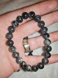Natural Larvikite (Black Labradorite) Beaded Bracelet 8mm Stretch Crystal Jewellery #31