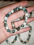 Natural Tree Agate Beaded Bracelet 8mm Stretch Crystal Healing Jewellery #33