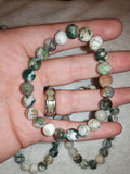 Natural Tree Agate Beaded Bracelet 8mm Stretch Crystal Healing Jewellery #33