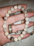 Natural Pink Feldspar Beaded Bracelet 8mm Stretch Crystal Healing Jewellery #34