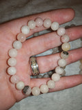 Natural Pink Feldspar Beaded Bracelet 8mm Stretch Crystal Healing Jewellery #34