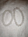 Natural Snow Quartz Milky Quartz Beaded Bracelet 8mm Stretch Crystal #35